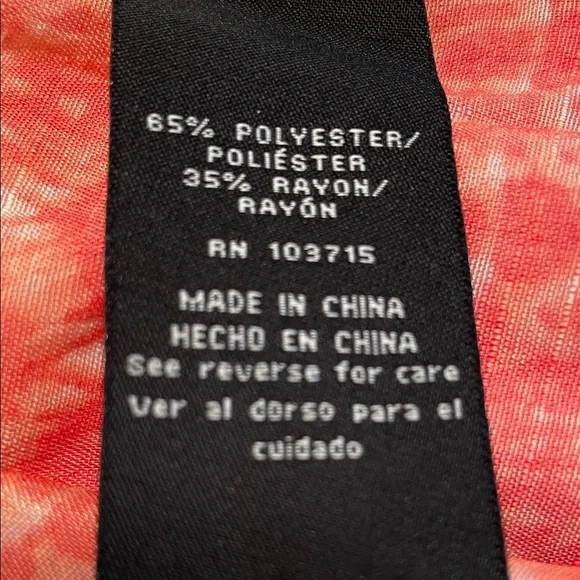 Zac & Rachel V-Neck Coral and White Blouse - Picture 9 of 10